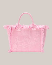 Borsa Vanity Large Regular In Tessuto Effetto Spugna Rosa VANI012 00413L MC2 Saint Barth