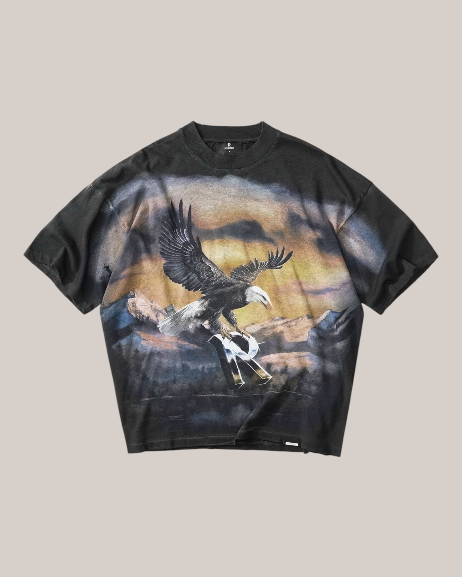 T-Shirt Chrome Flight Stained Black MLM100761-04 Represent