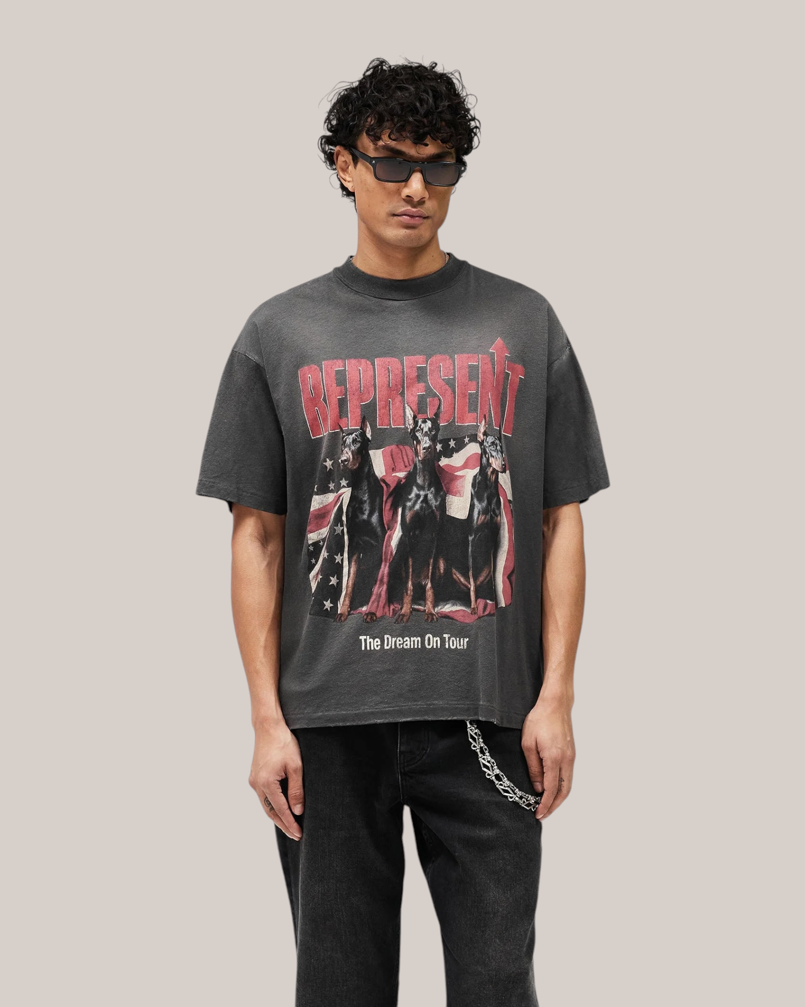 T-Shirt Dream On Tour Sun Fade Grey MLM100593-46 Represent