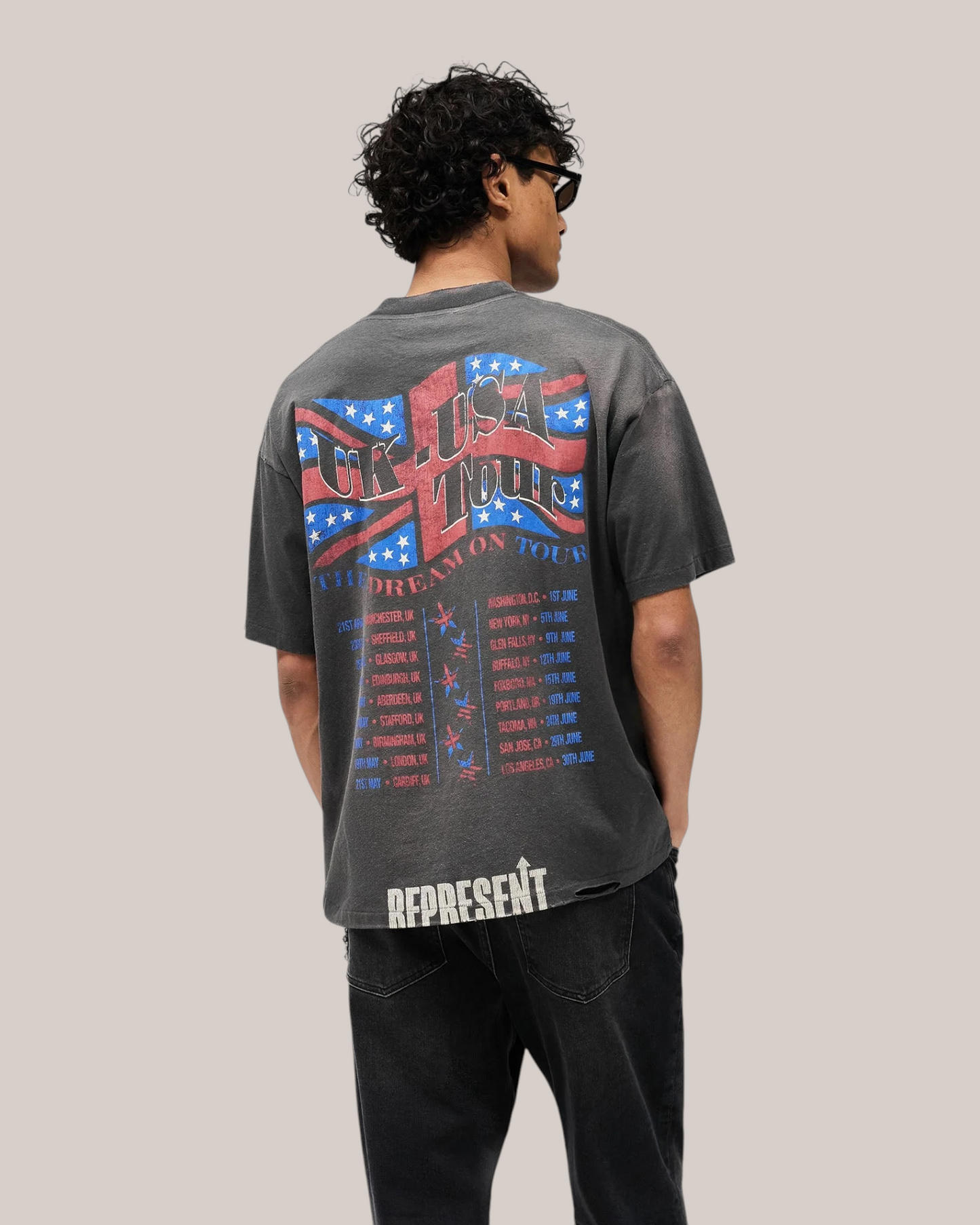 T-Shirt Dream On Tour Sun Fade Grey MLM100593-46 Represent