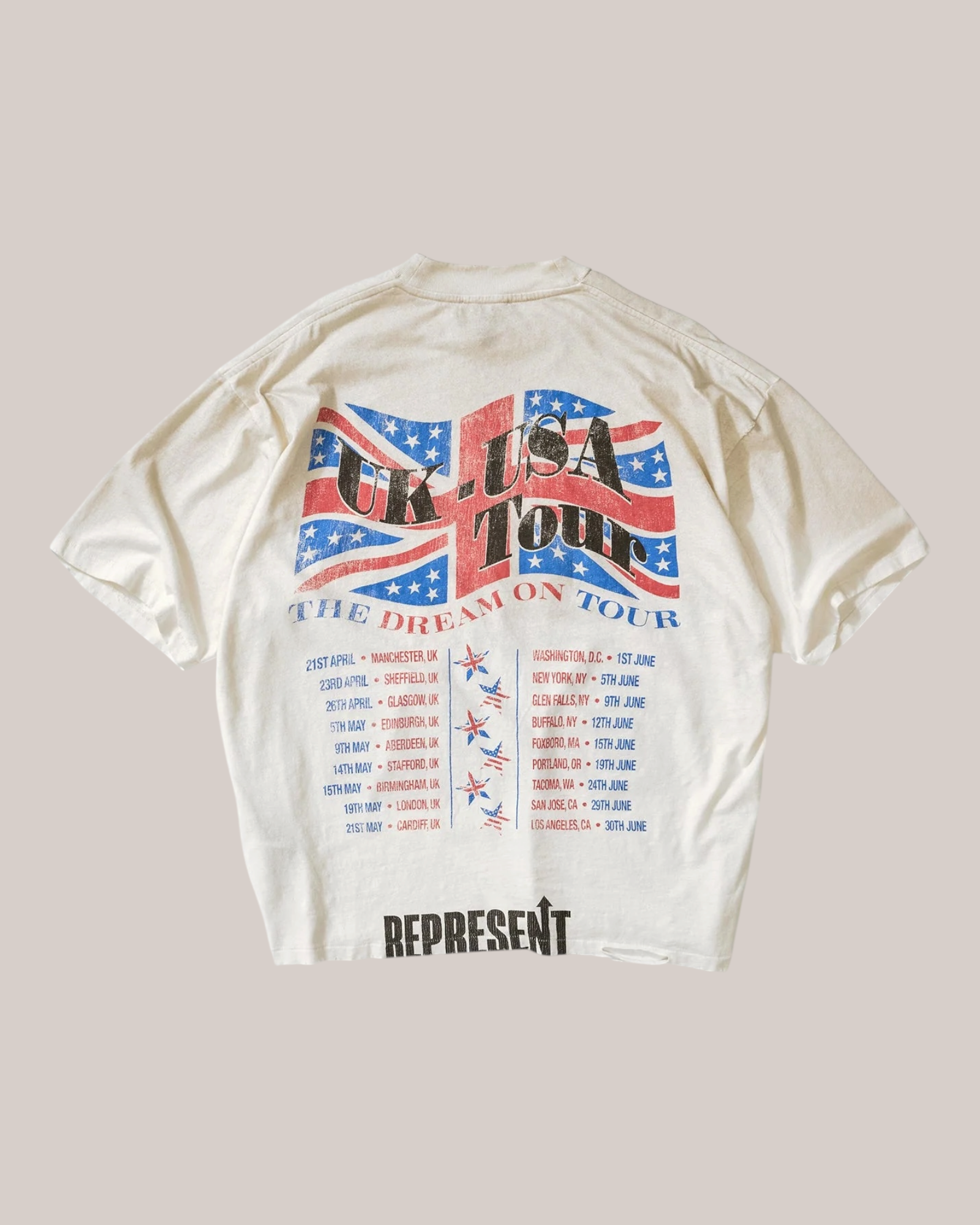 T-Shirt Dream On Tour Washed Ecru MLM100593-30 Represent
