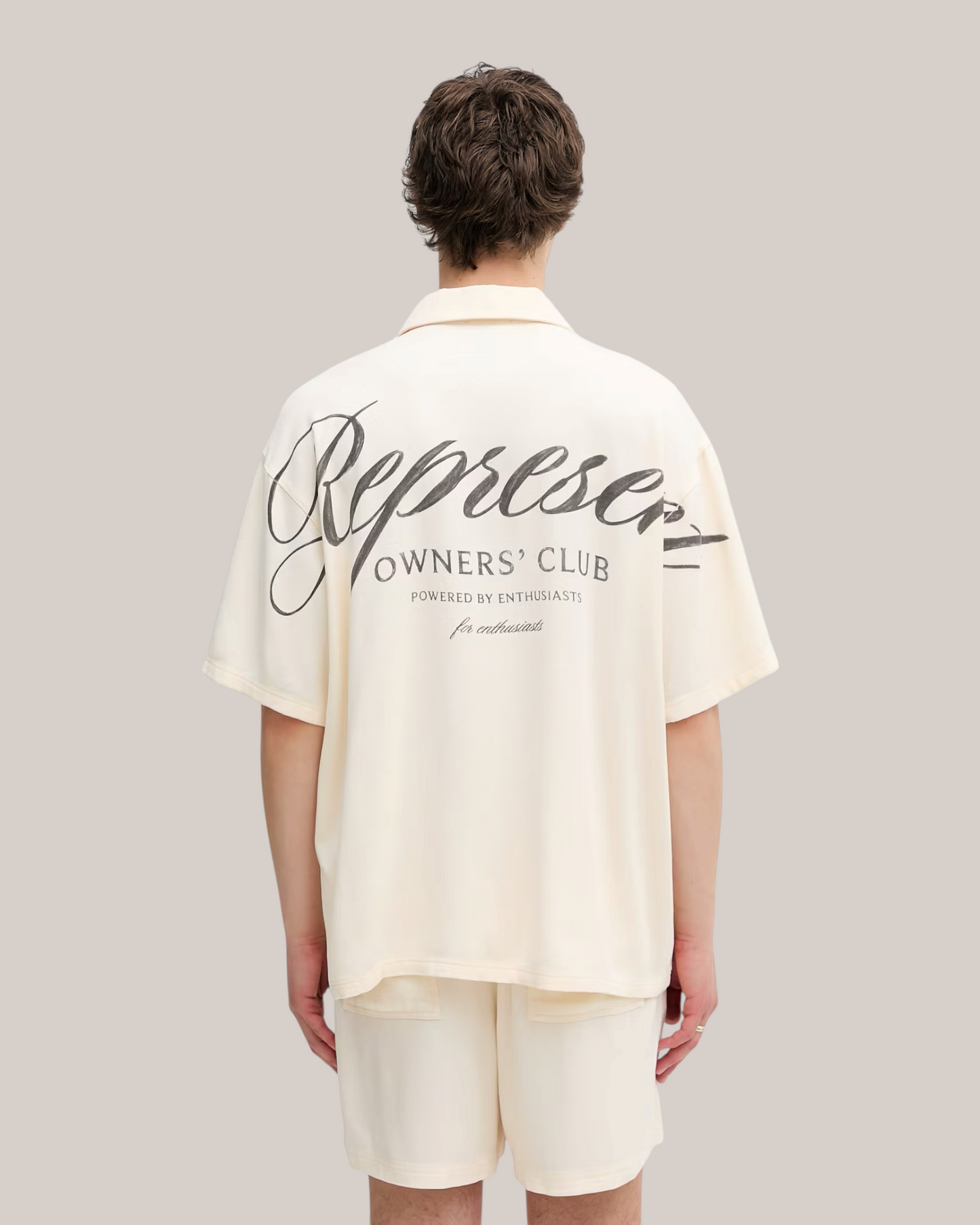 Camicia Maniche Corte Owners Club Script Antique White OCM100067-31 Represent