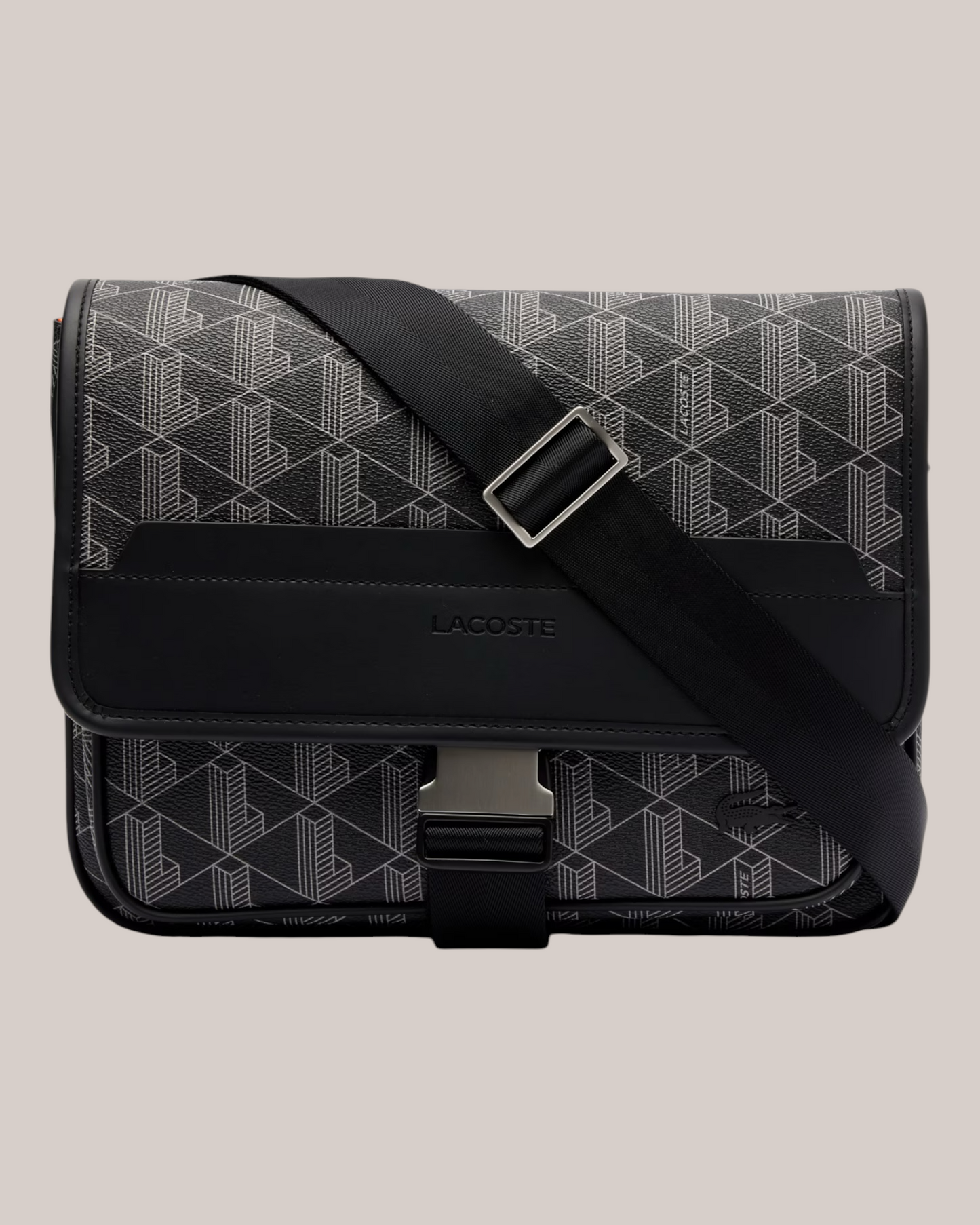 Borsa Grande Con Patta The Blend Monogram Noir NH4411LX Lacoste