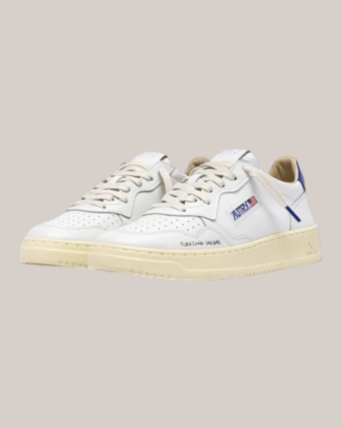 Sneakers In Pelle Medalist Low AULM-DL01 Bianca e Blue Autry