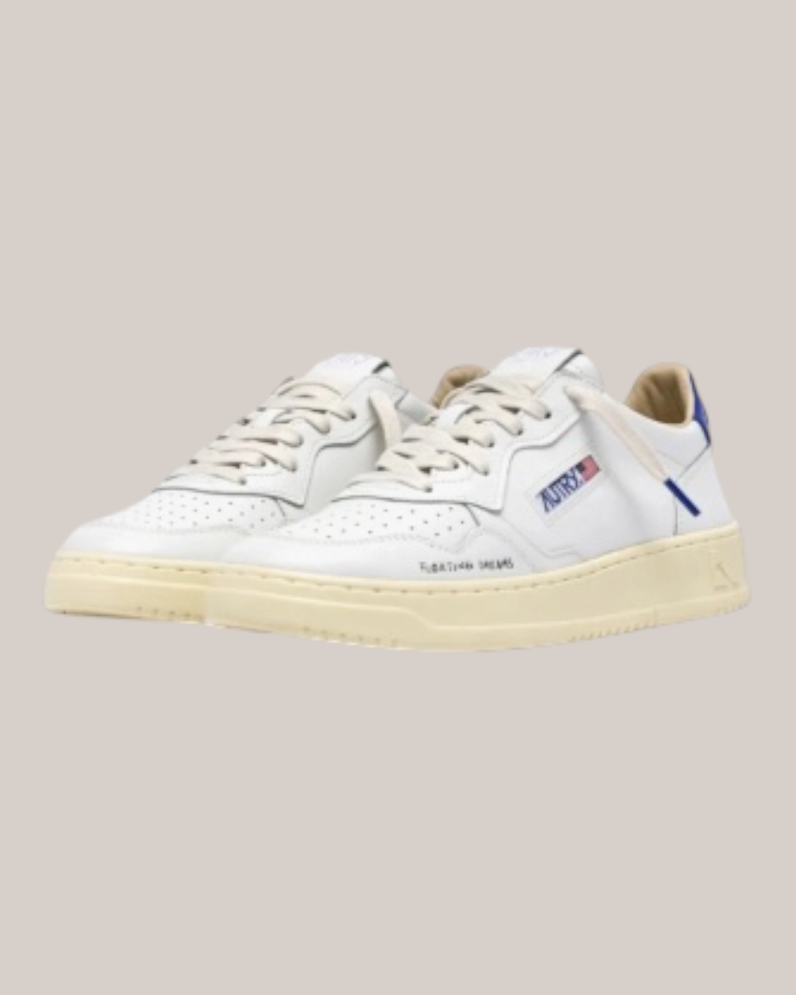Sneakers In Pelle Medalist Low AULM-DL01 Bianca e Blue Autry