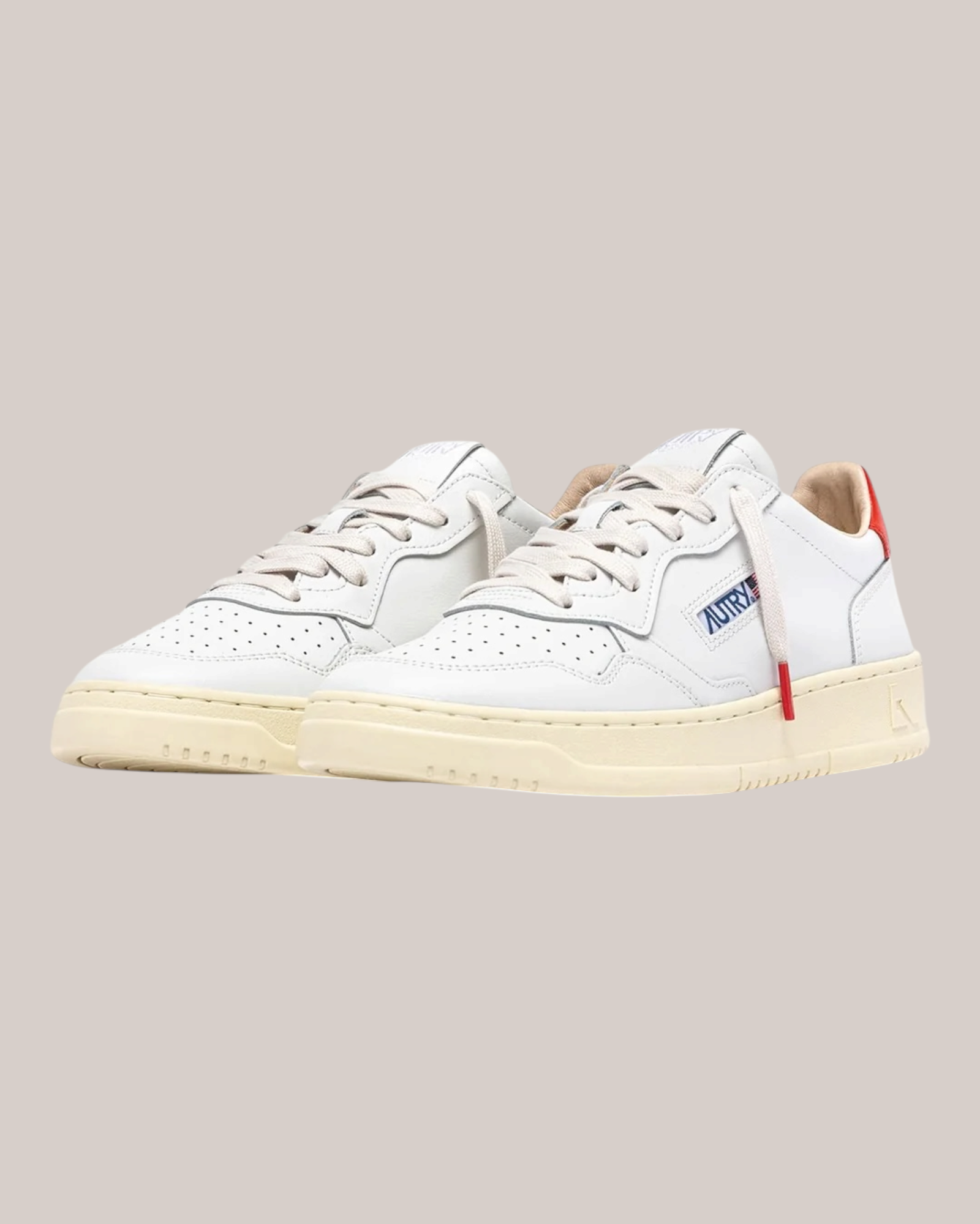Sneakers In Pelle Medalist Low AULM-TB03 Bianca e Spicy Orange Autry