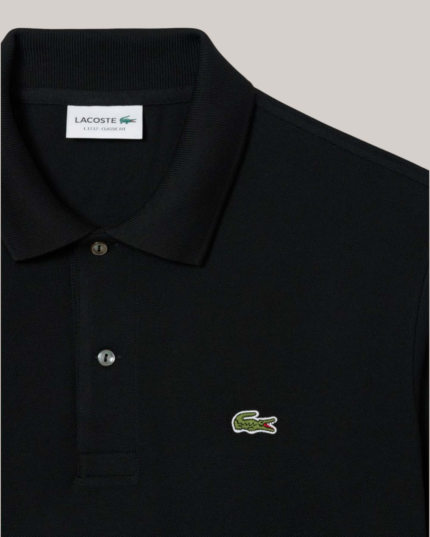 Polo Classic Fit Nera In Piquet L1212-00-031 Lacoste
