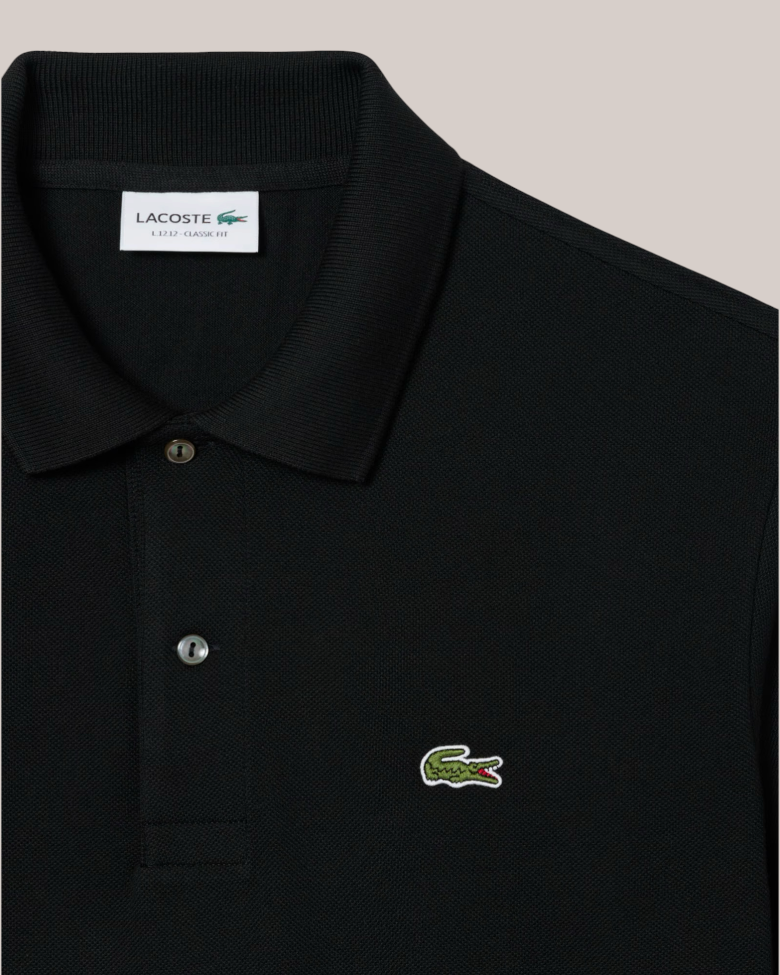 Polo Classic Fit Nera In Piquet L1212-00-031 Lacoste
