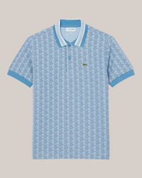 Polo Classic Fit Monogram in Jacquard Blue DH1417-00-1QI Lacoste