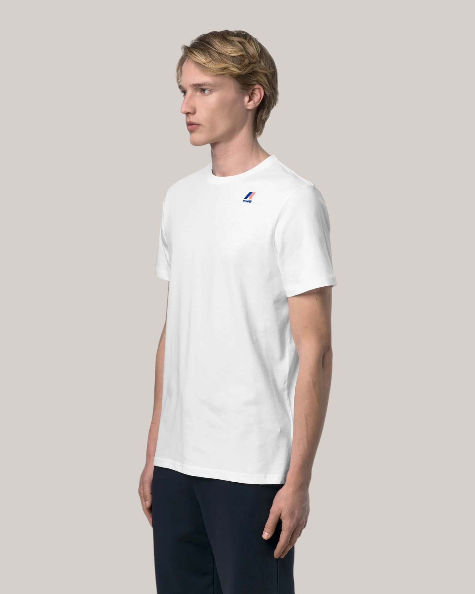 T-Shirt Slim Fit Leonide Blu Bianco K7142 001 K-Way