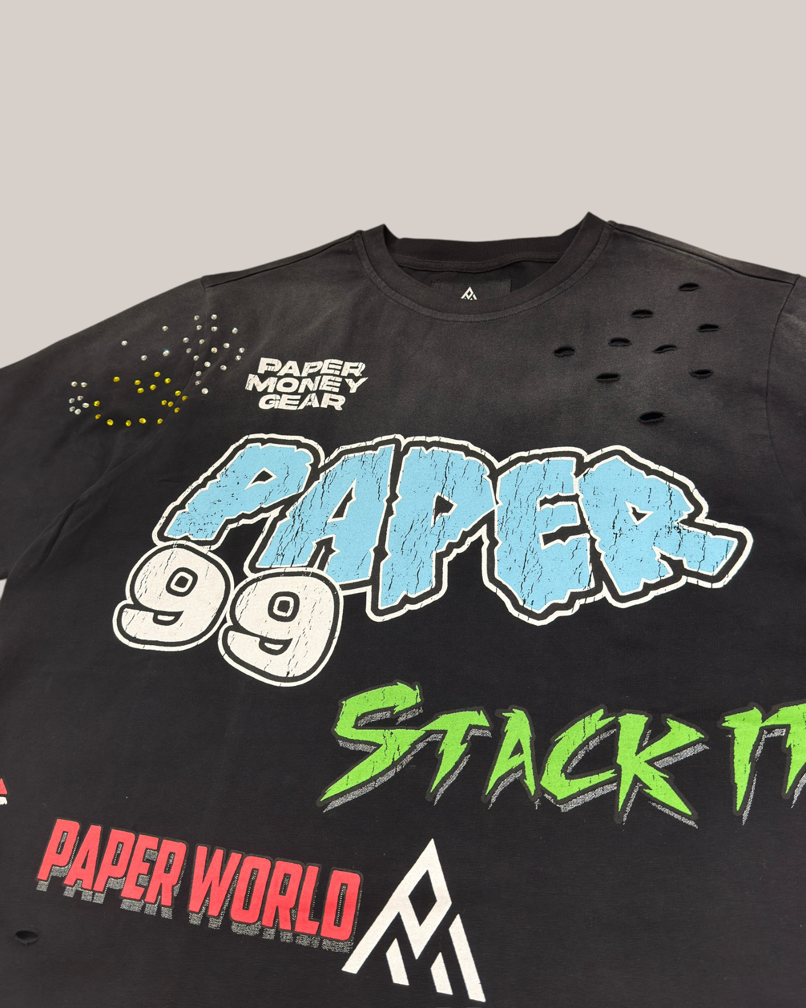 T-Shirt Boxy Fit Stack & Repeat Tee Nera BH3421 Paper Money