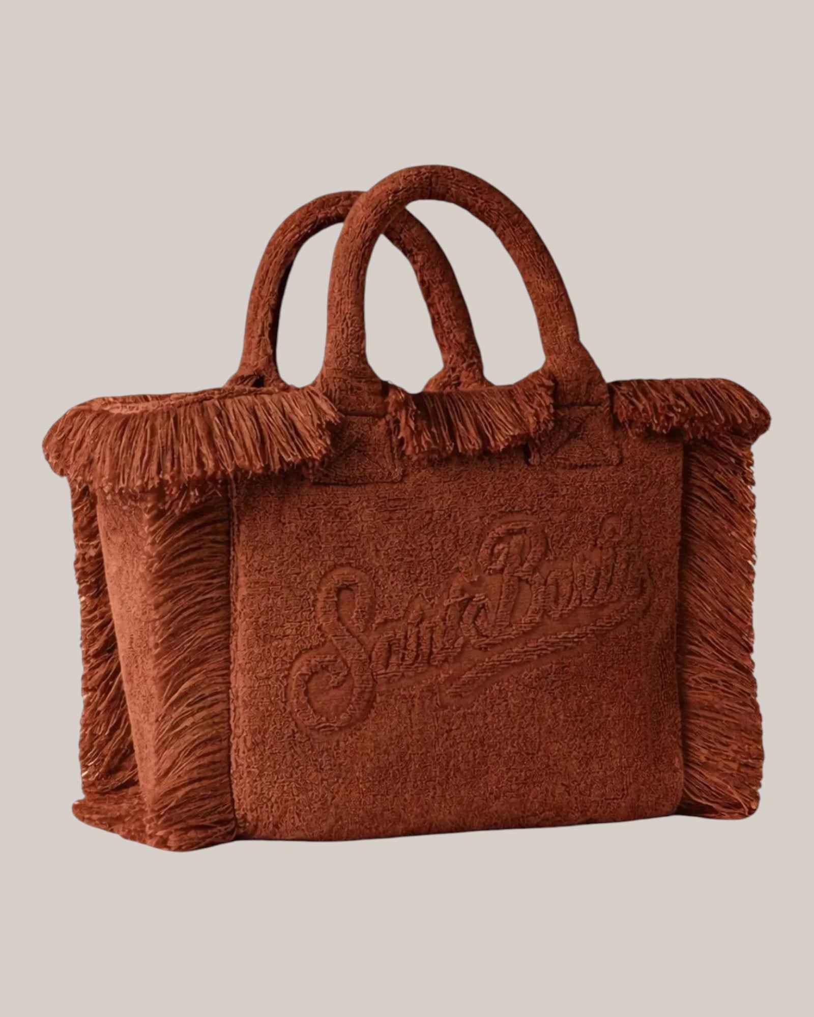 Borse Colette Terry Effetto Spugna Con Rilievo Marrone COL011 MC2 Saint Barth