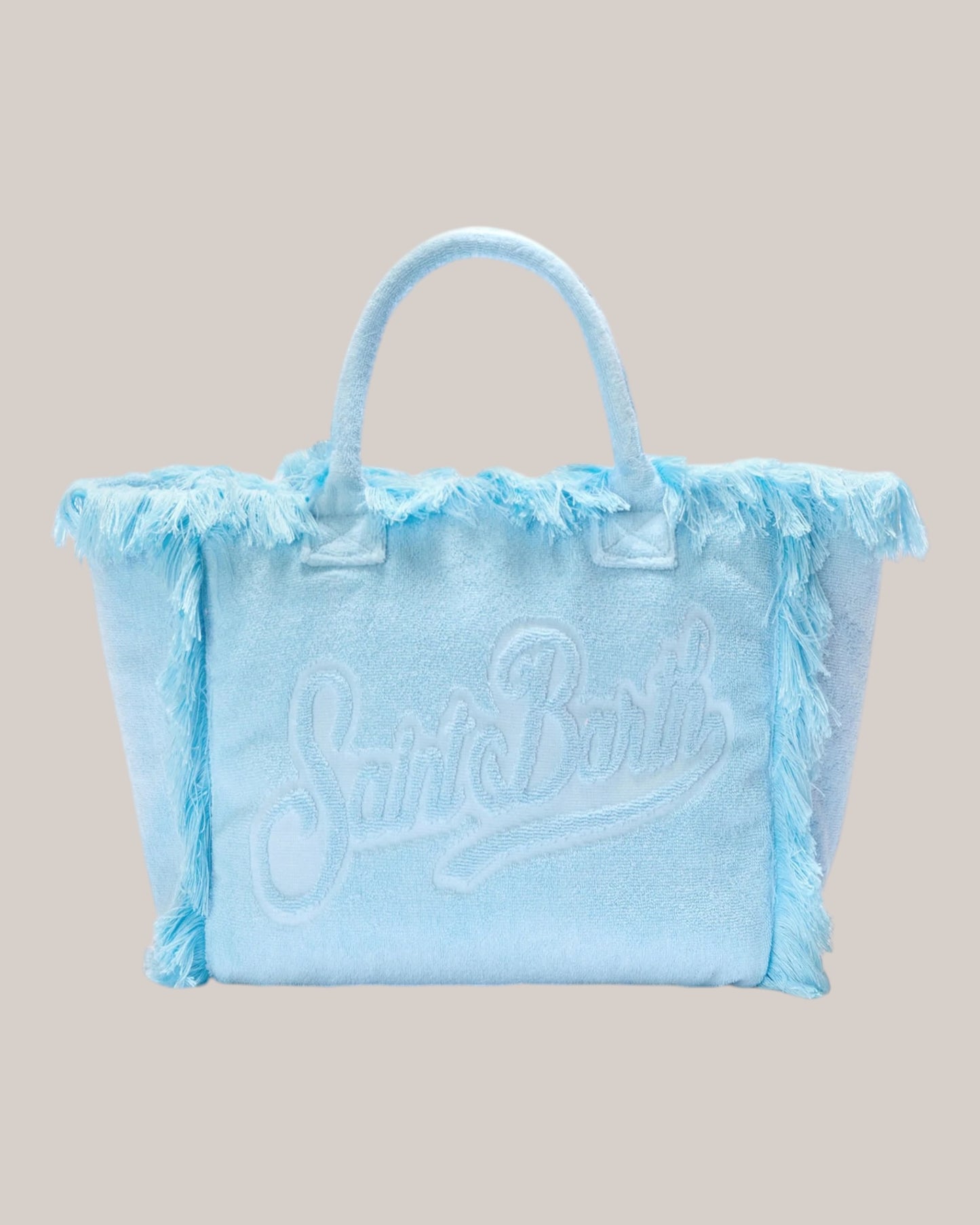 Borsa Vanity Large Regular In Tessuto Effetto Spugna Celeste VANI012 00414L MC2 Saint Barth