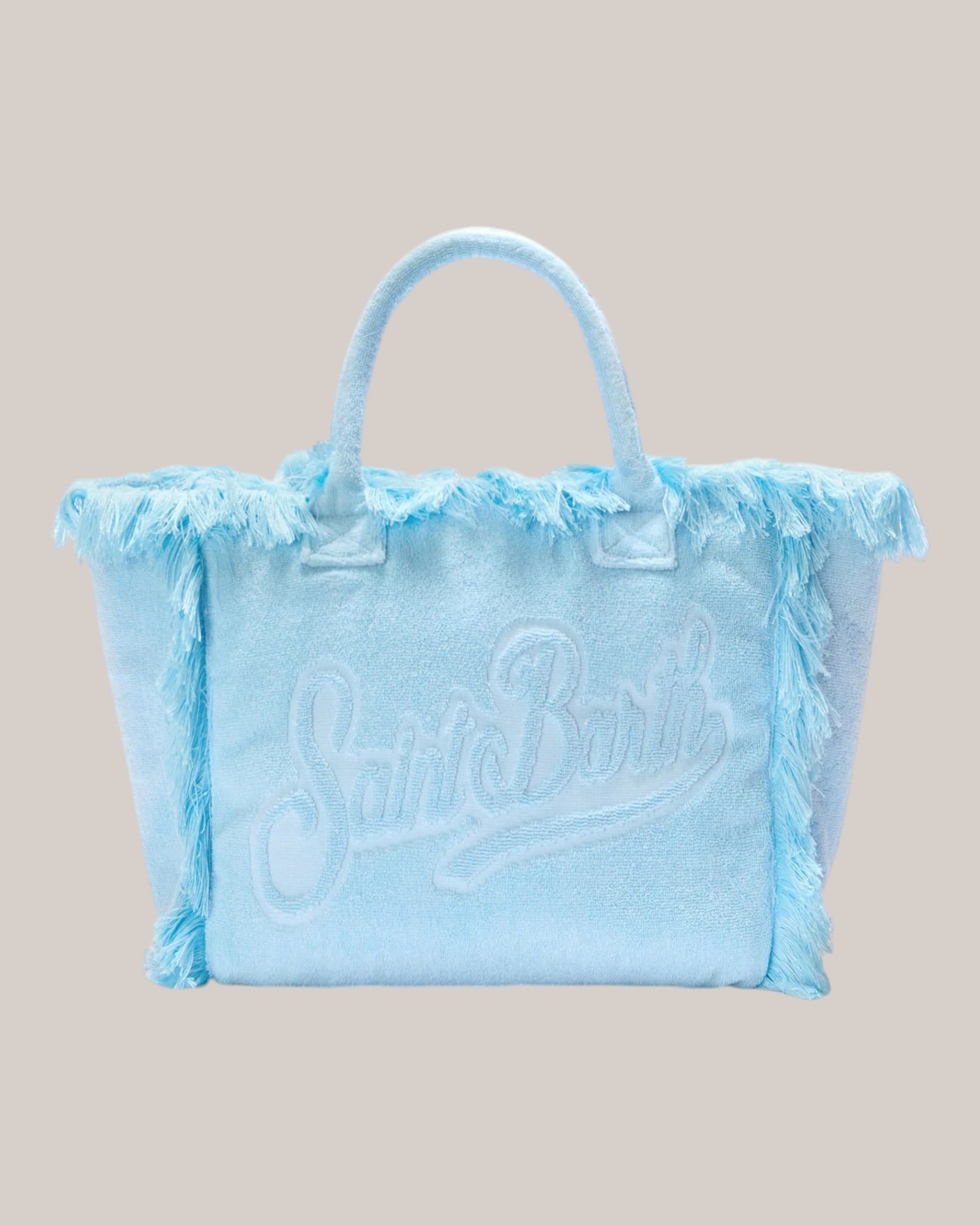 Borsa Vanity Large Regular In Tessuto Effetto Spugna Celeste VANI012 00414L MC2 Saint Barth