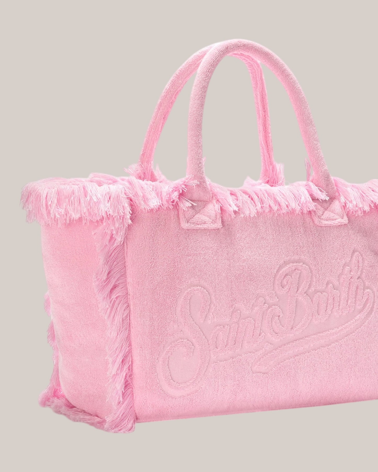 Borsa Vanity Large Regular In Tessuto Effetto Spugna Rosa VANI012 00413L MC2 Saint Barth