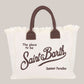Borsa Vanity Large Regular In Canvas Di Cotone Ricamata Bianca VANI001 01818L MC2 Saint Barth
