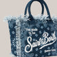 Borsa Vanity Regular Large In Canvas Azzuro Stampa Bandana VNI001 09488L MC2 Saint Barth