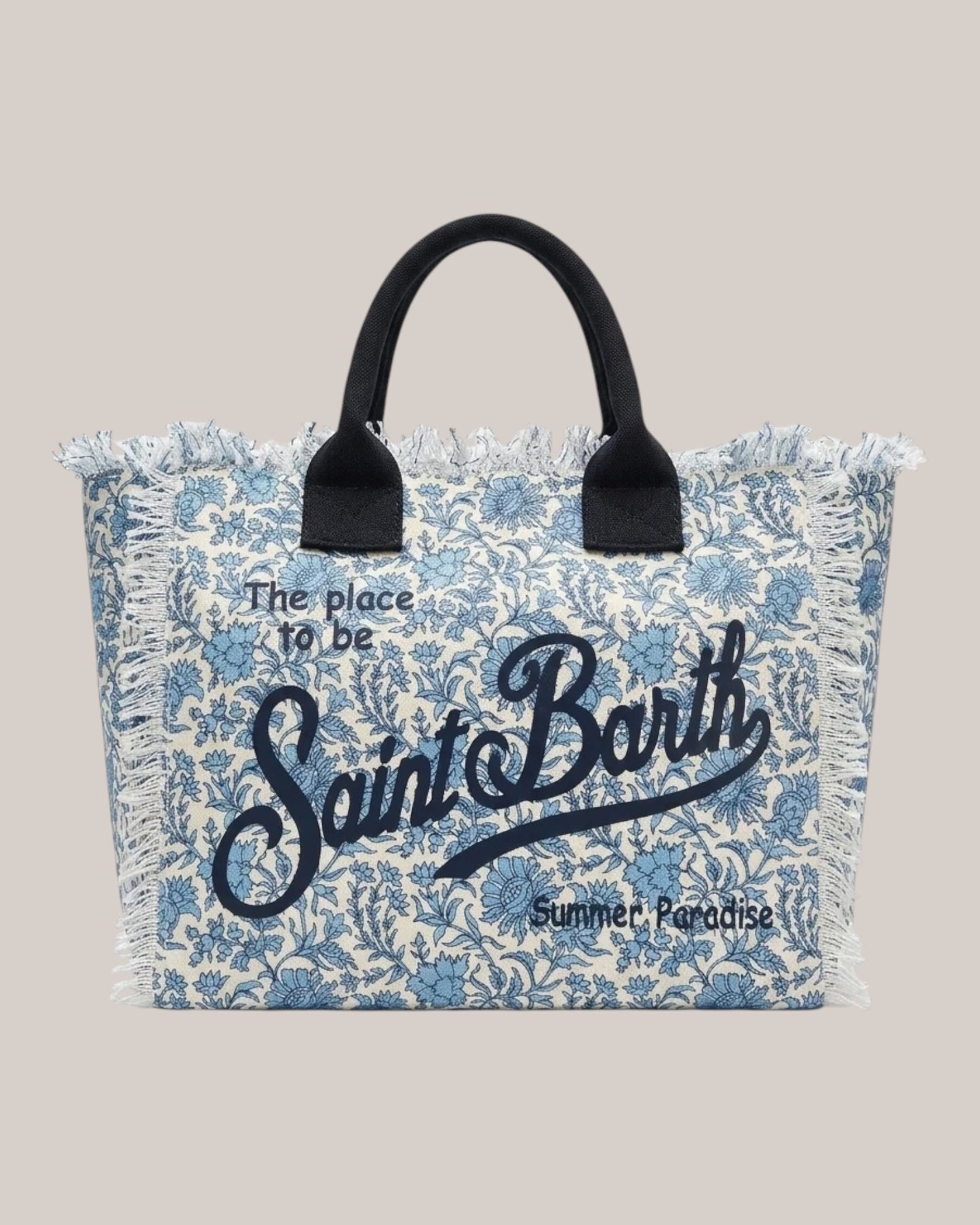 Borsa Vanity Regular Large In Canvas Azzuro Etnic Batik VNI001 03666L MC2 Saint Barth