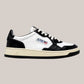 Sneakers Base In Pelle Medalist Low Man Bianca/Nero ALM WB01 Autry