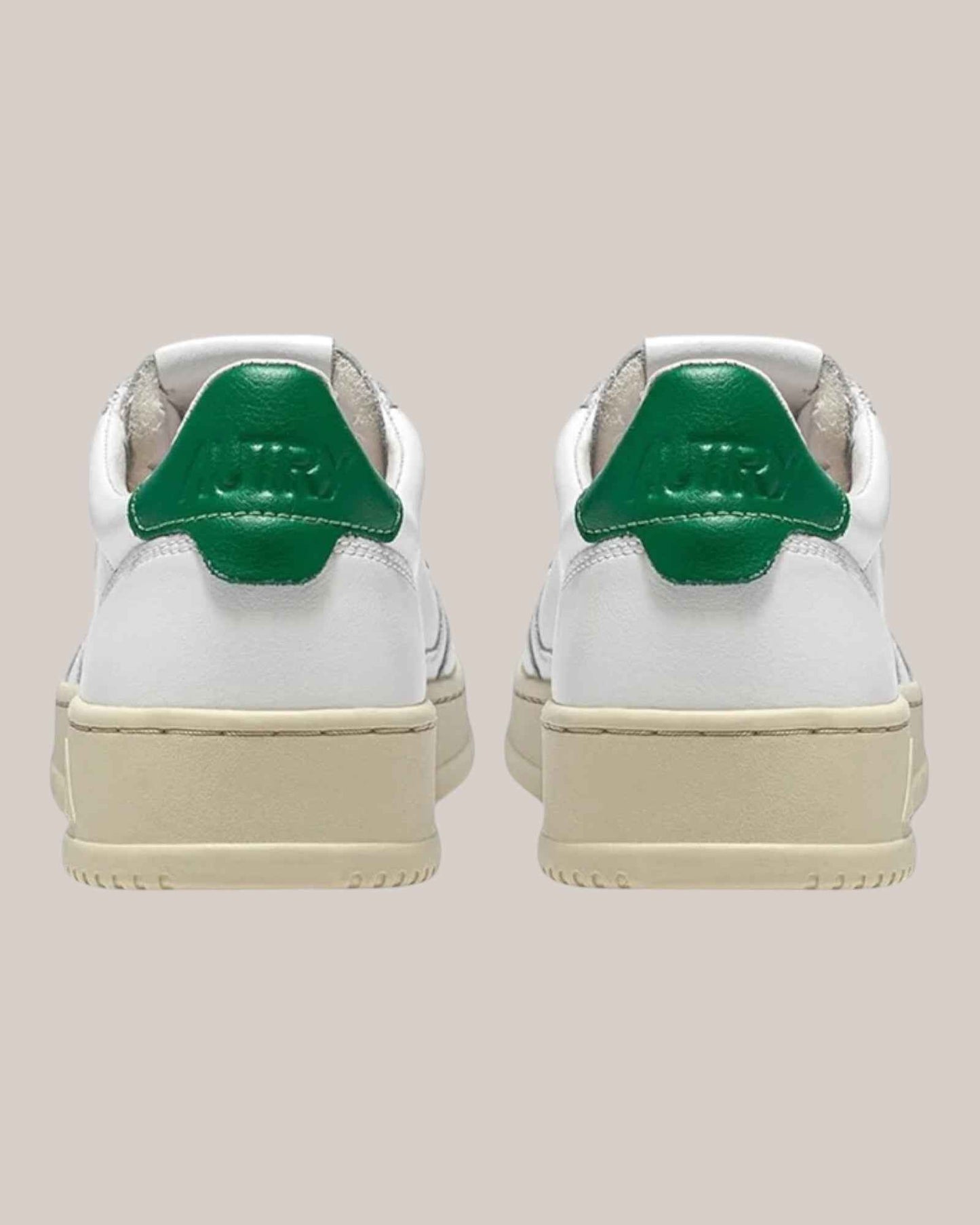 Sneakers Base In Pelle Medalist Low Man Bianco/Verde AULM LL20 Autry