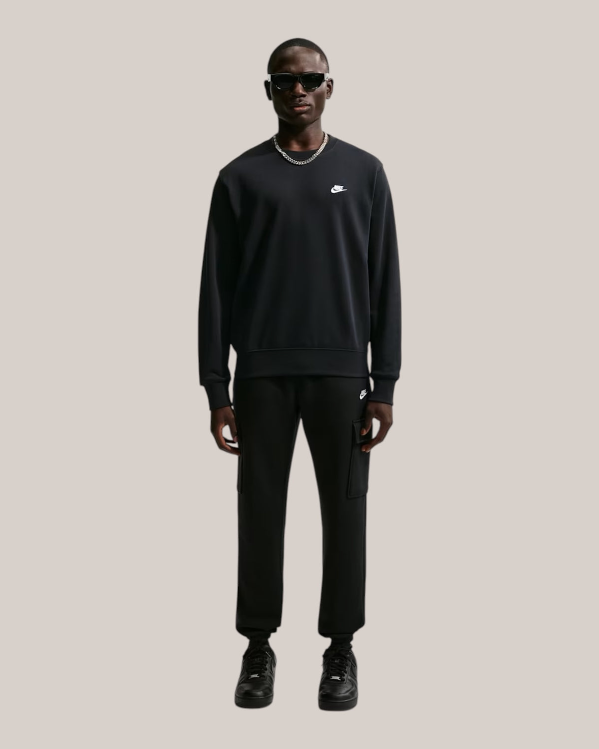 Nike Club Felpa Uomo Nero/Nero/Bianco FN3888-010