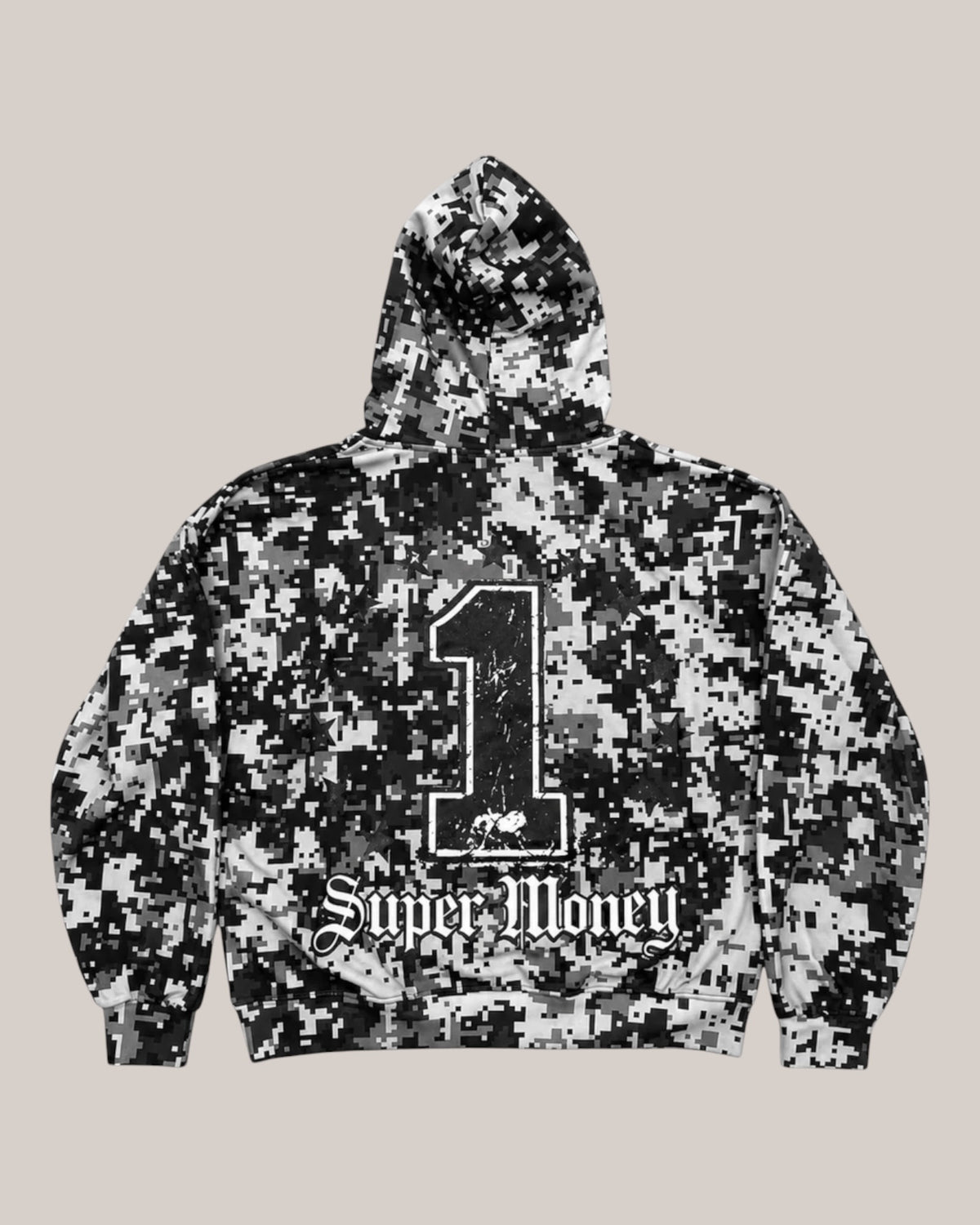 Art Supermoney Felpa Nero Hoodie Pixel Nero