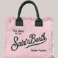 Borsa Vanity Large Regular In Canvas Di Cotone Ricamata Rosa VANI001 00340L MC2 Saint Barth