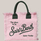 Borsa Vanity Large Regular In Canvas Di Cotone Ricamata Rosa VANI001 00340L MC2 Saint Barth