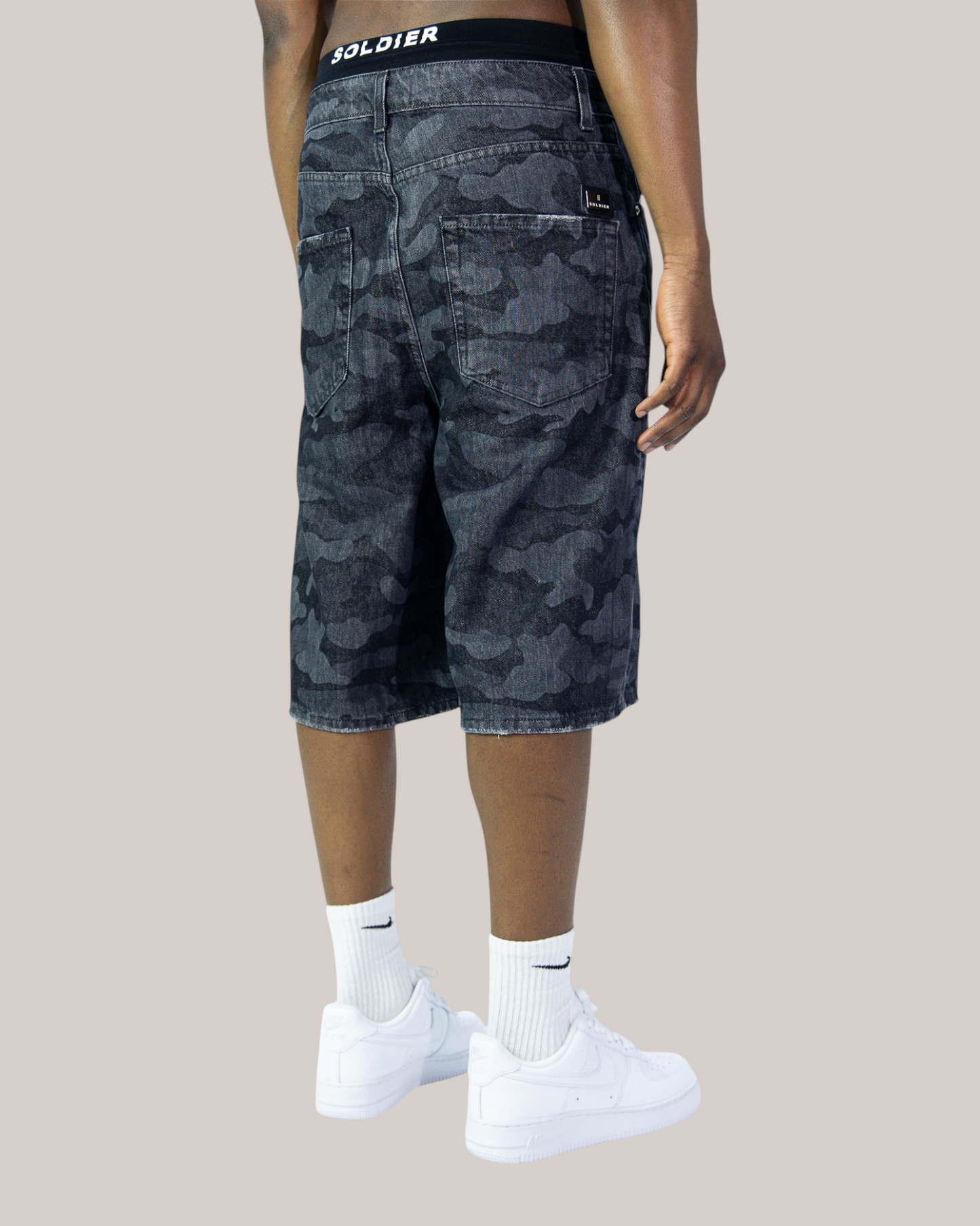 Short Baggy Fit Camo Dark Denim 010N Soldier