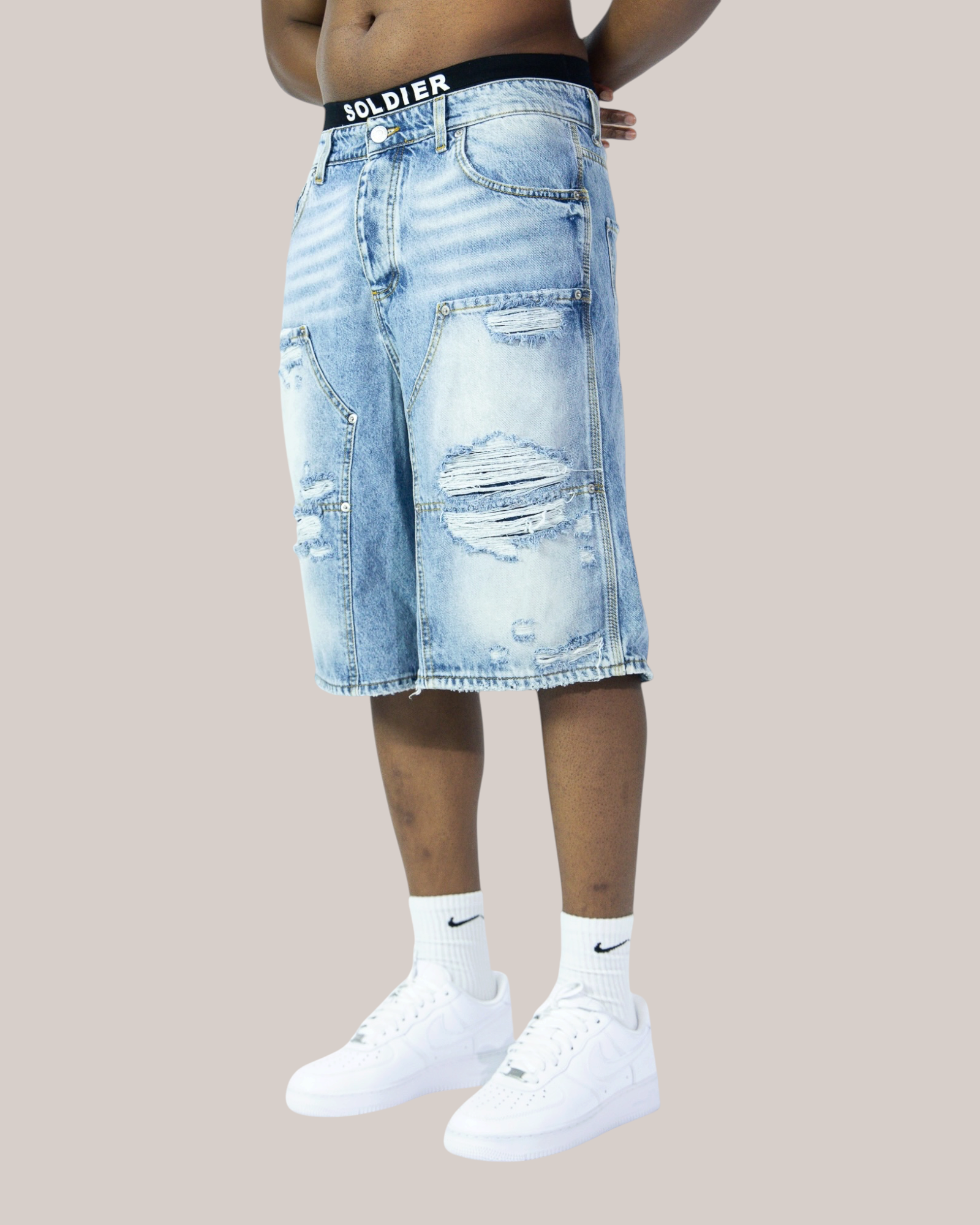 Short Baggy Fit Carpentier Blue Chiaro 02B Soldier